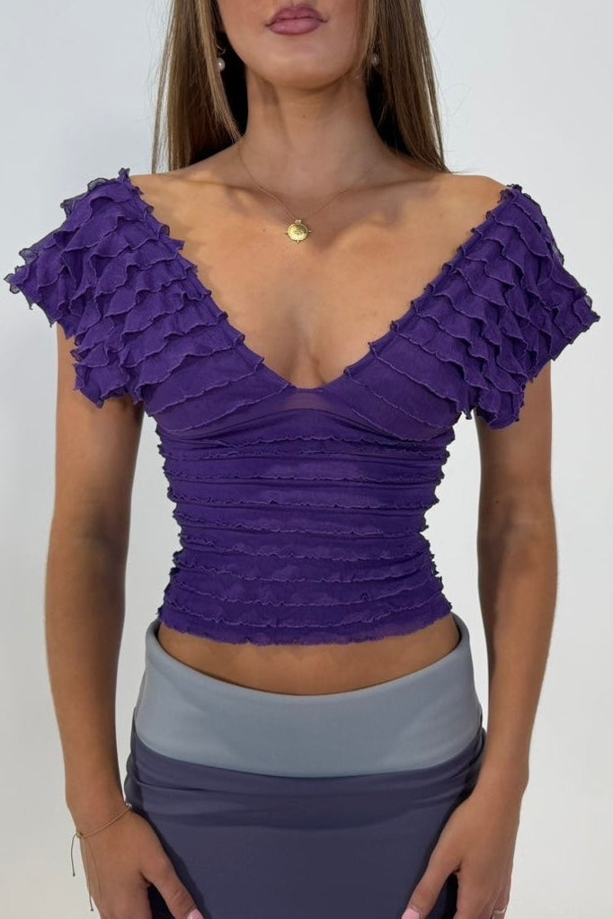 Ruffle Top - Purple